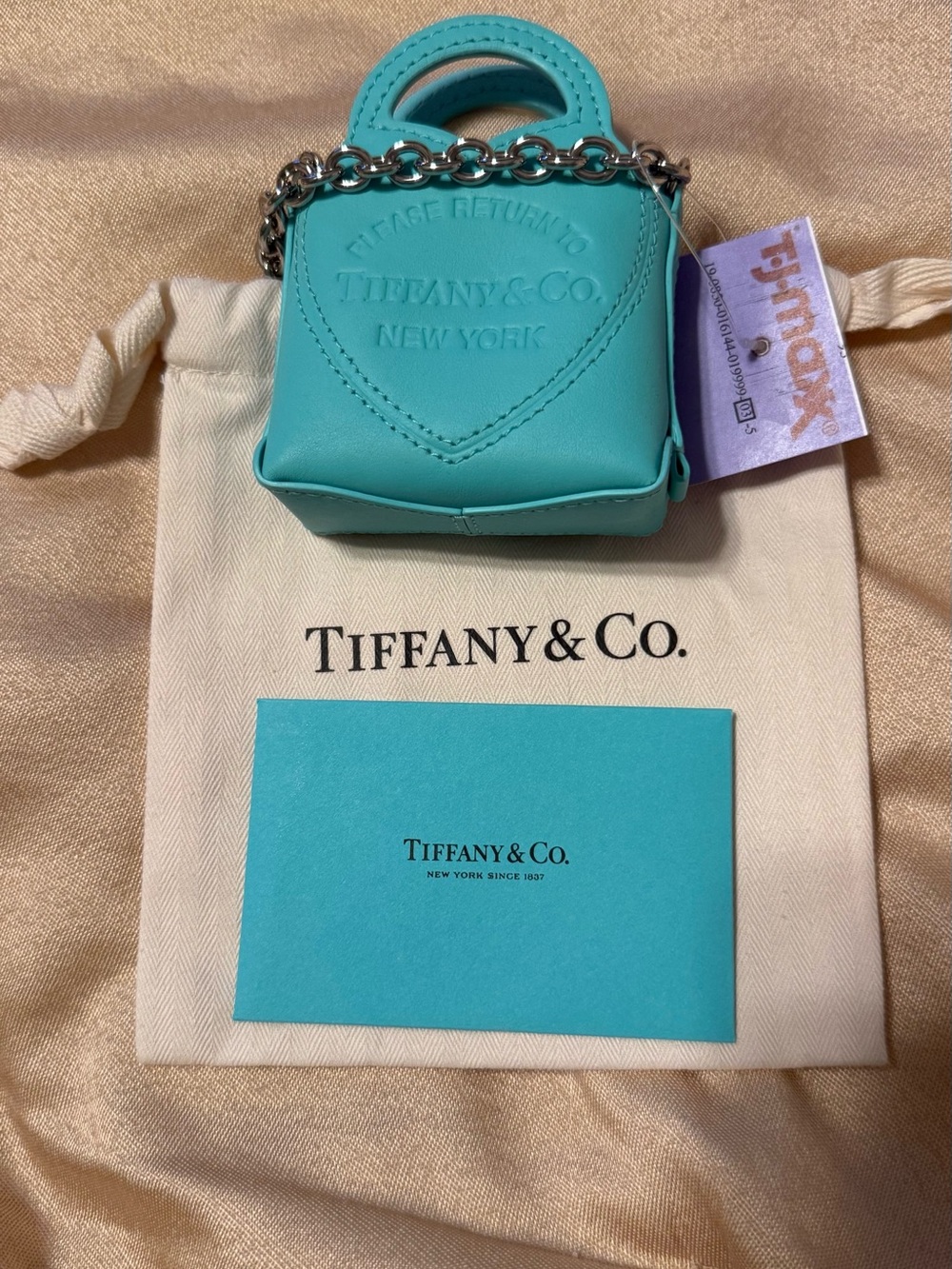 Tiffany & Co. Small Blue Leather Heart Tote Charm - Tiffany Blue